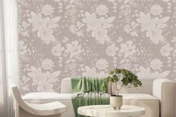 Fototapeta: Subtelne kwiaty na beżowym tle