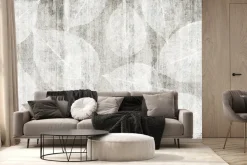 Fototapeta: Subtelne liście na tekturowym tle w odcieniach szarości