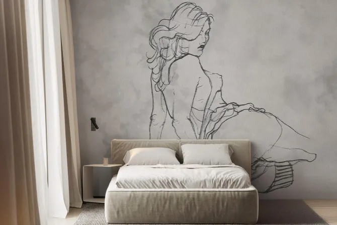 Fototapeta: Subtelny rysunek kobiecego ciała