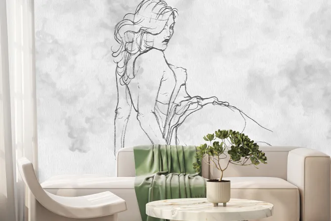 Fototapeta: Subtelny rysunek kobiecego ciała