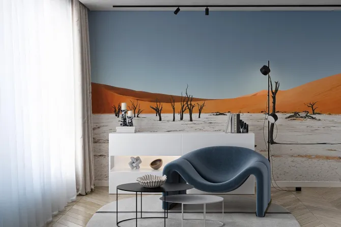 Fototapeta: Suche drzewa na piaszczystej pustyni