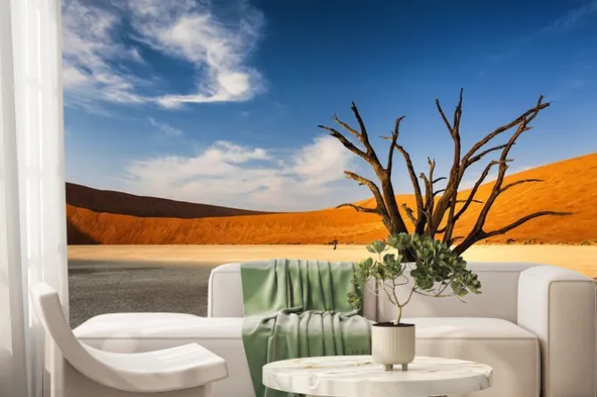 Fototapeta: Suche drzewo na środku pustyni