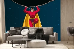 Fototapeta: Superbohater w kosmosie dziecięcy wzór