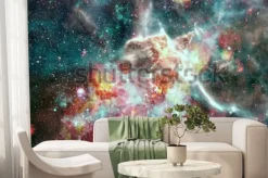 Fototapeta: Supernowa eksplozji. jaskrawa mgławica gwiazda. odległa galaktyka.