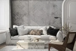 Fototapeta: Surowa szara ściana ze zdobieniami