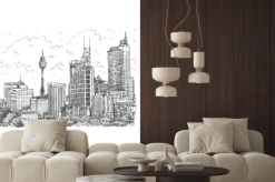 Fototapeta: Sydney wieża i drapacze chmur widok z sydney, australia. wektor