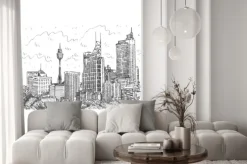 Fototapeta: Sydney wieża i drapacze chmur widok z sydney, australia. wektor