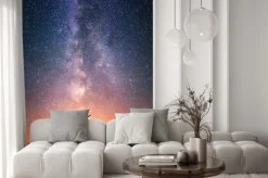 Fototapeta: Sylwetka człowieka na tle kosmosu w stylu galaxy