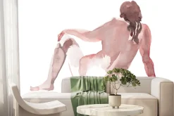 Fototapeta: Sylwetka kobiety malowana akwarelą