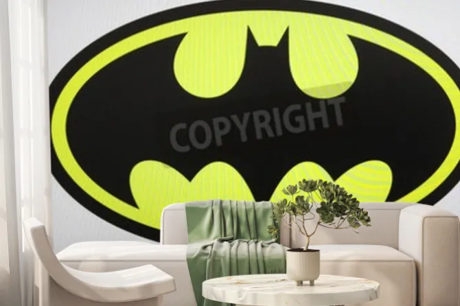 Fototapeta: Symbol batmana na jasnym tle