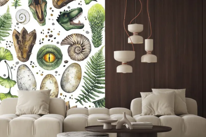 Fototapeta: Symbole dinozaurów na białym tle