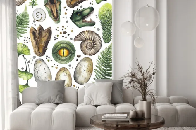 Fototapeta: Symbole dinozaurów na białym tle