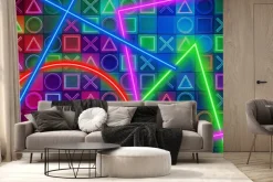 Fototapeta: Symbole gry w neonowych kolorach