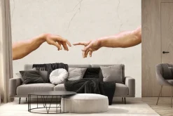 Fototapeta: Symboliczny dotyk dłoni artystyczna kompozycja na tle betonu