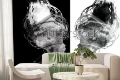 Fototapeta: Symetryczne portrety w czerni i bieli