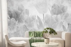 Fototapeta: Szara aranżacja tulipanów na betonie