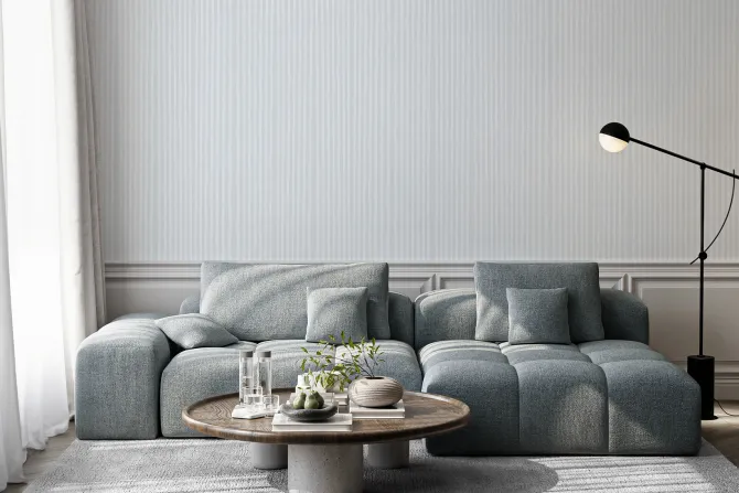 Fototapeta: Szara ściana z białymi liniami