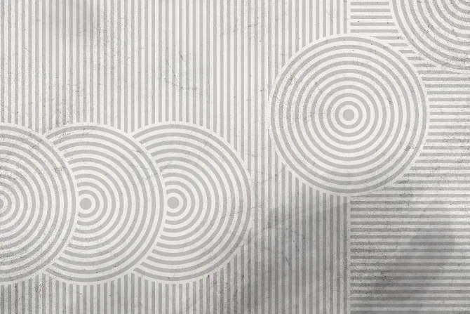 Fototapeta: Szare koła z paskami na białym tle