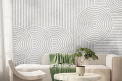 Fototapeta: Szare koła z paskami na białym tle