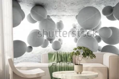 Fototapeta: Szare kule tworzące geometryczny wzór z efektem 3d