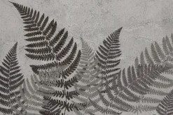 Fototapeta: Szare liście na betonowym tle