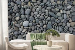 Fototapeta: Szare okrągłe i gładkie kamienie