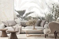 Fototapeta: Szaro-beżowe tropiki liście 3d