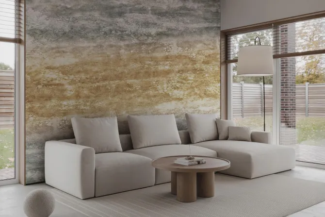 Fototapeta: Szaro-złota imitacja kamienia