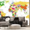 Fototapeta: Szczegółowa kolorowa polityczna mapa świata