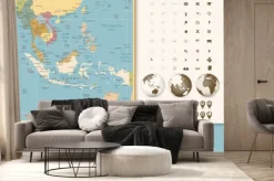 Fototapeta: Szczegółowa mapa azji południowo-wschodniej z nawigacją icon