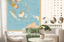 Fototapeta: Szczegółowa mapa azji południowo-wschodniej z nawigacją icon