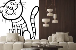 Fototapeta: Szczęśliwy kot kreskówki dla kolorowanka