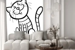 Fototapeta: Szczęśliwy kot kreskówki dla kolorowanka