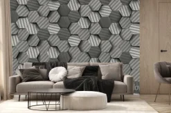 Fototapeta: Sześciokąt z włókna węglowego