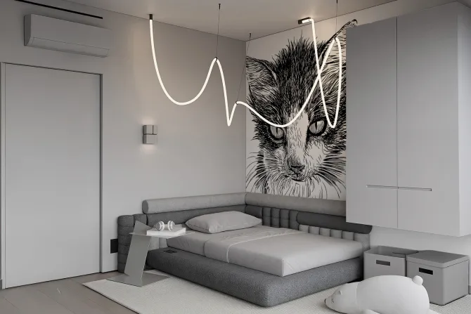 Fototapeta: Szkic czarno-białego kota