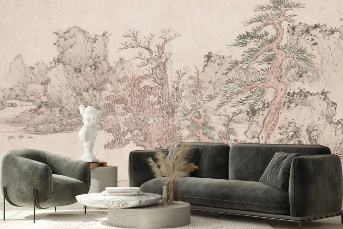 Fototapeta: Szkic drzewa na vintage papierze