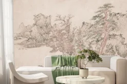 Fototapeta: Szkic drzewa na vintage papierze