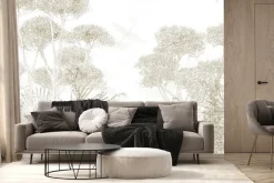 Fototapeta: Szkic dzikiego lasu w kolorach sepii