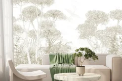 Fototapeta: Szkic dzikiego lasu w kolorach sepii