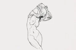Fototapeta: Szkic kobiecej sylwetki na białym tle