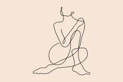 Fototapeta: Szkic kobiety rysowany linią