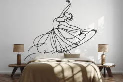 Fototapeta: Szkic linii tańczącej baletnicy