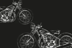 Fototapeta: Szkic motocykli na czarnym tle