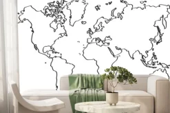 Fototapeta: Szkic odręczny mapa świata na białym tle.