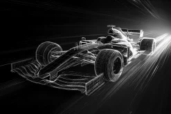 Fototapeta: Szkic pędzącego bolidu formuły 1