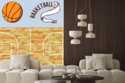 Fototapeta: Szkic zestaw do koszykówki z sądu i piłka