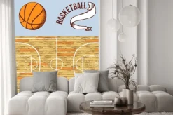 Fototapeta: Szkic zestaw do koszykówki z sądu i piłka