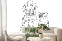 Fototapeta: Szkicowany rysunek psa i kota