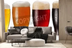 Fototapeta: Szklanki piwa na białym tle.