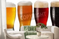 Fototapeta: Szklanki piwa na białym tle.